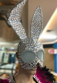 H950 Rabbit Sexy Star Crystal Mask Headdress
