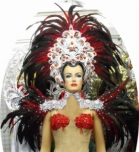 C015 Sun Backpiece Feather Showgirl Headdress