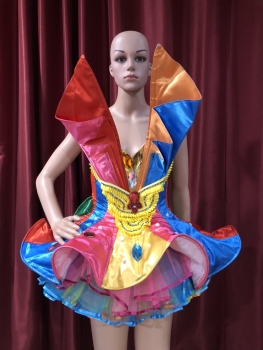 C082 Queen of Rainbow Candy Joker Dollie Showgirl Dress
