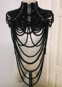 US J887 Sexy Bead Pearl Necklace Choker in BLACK