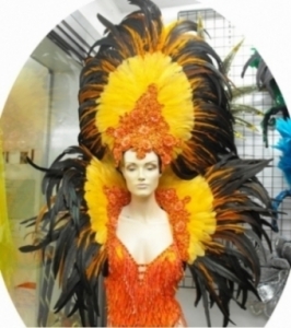 Y  Feather Backpiece Feather Showgirl Headdress