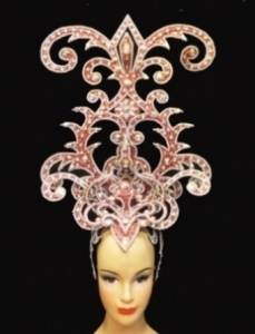 H048 Crystal  Feather Showgirl Headdress