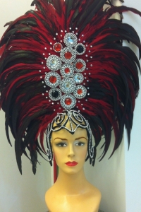H097A Crystal Carnival Brazilian Rio Carnival Samba Dance Costume  Mohawk Showgirl Headdress