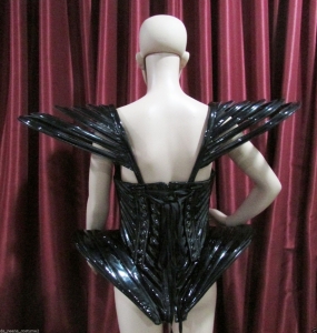 Details about   DaNeeNa L044C GAGA Beyonce Inspired Futurelistic Corset  Leather Costume XS-XL