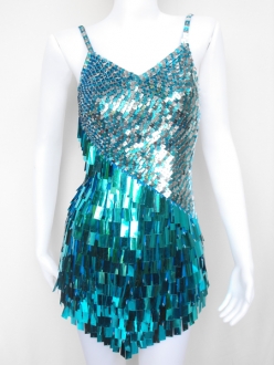 Aqua Sequin Showgirl Dress