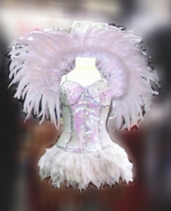 B006 Swan Backpiece Showgirl Dress