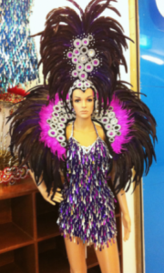 C041 Showgirl Burlesque Shoulder Pieces Headdress Costume Set