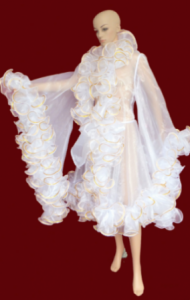 C002A Sequin Trimmed Ruffle Showgirl Coat