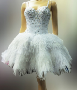 M057 Ostrich Feather Showgirl Dress