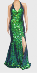 G027E Fluorescent Neon Sequin Showgirl Gown XS-XL