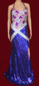 G027B Chess Candy Sequin Showgirl Gown