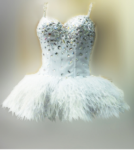 M057S Ostrich Feather Showgirl Dress