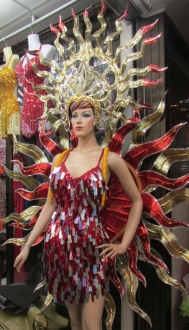 C062 Red Fire Star Sun Goddess Showgirl Shoulder Pieces Costume Set