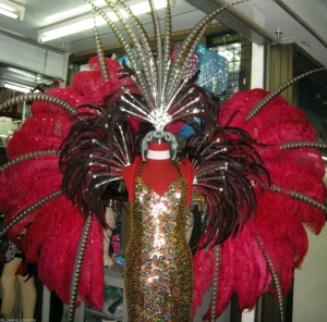 C024 Carnival Showgirl Shoulder Pieces and Feather Showgirl Headdress