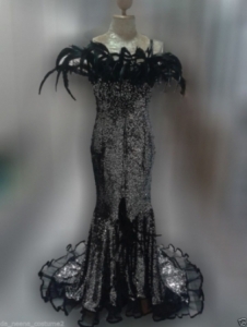 G041 Black Widow Showgirl Dress Gown