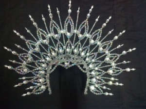 H020A Queen Crown Crystal Showgirl Headdress