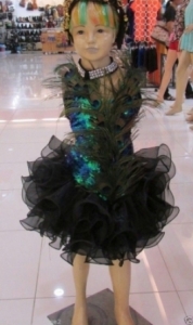C112 Little Peacock Princess Showgirl Headdress Costume Set