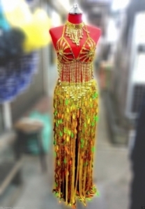 M522 Golden Eastern Lady  Showgirl Dress
