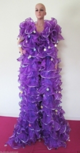 C35 Princess purple ruffle Showgirl Coat