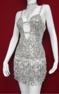 M006 Sequin Fringe Showgirl Dress