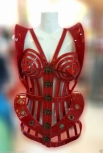 T029C Madonna Inspired Cone Showgirl Bra Cage Leather Costume
