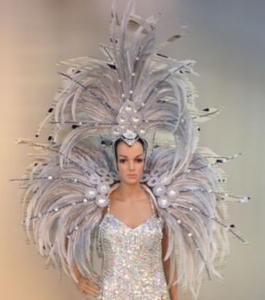 C0707 Showgirl Vegas Feather Showgirl Headdress and Backapck