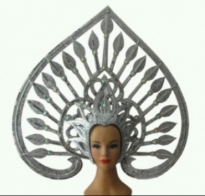 H6011 Asian Majestic Angel Crystal Showgirl Headdress