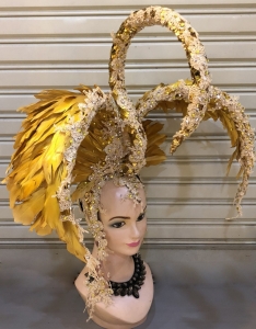 H658 Flying Swan Queen Crystal Showgirl Headdress