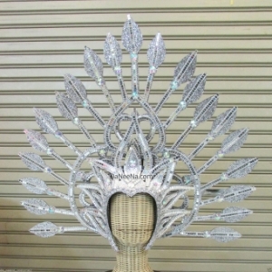 H188 Queen of Arrows Showgirl Pageant Dancer Crystal Showgirl Headdress