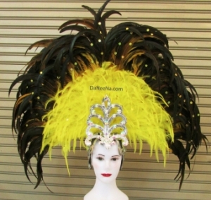 H185 Queen of Eagle Showgirl Pageant Dancer Feather Showgirl Headdress