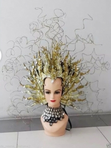 H174 Medusa Seaweed Tree Cabaret Feather Crystal Showgirl Headdress