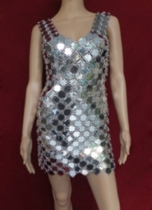 M038 Chainmaille Paillette-embellished PACO chainmail Dance Dress