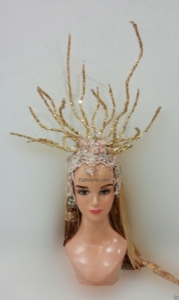 H167 Little Deer Princess Showgirl Dance Burlesque Crystal Showgirl Headdress