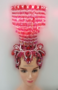 H167 Light Crystal Showgirl Beaty Pageant Showgirl Headdress Crown Tiara China