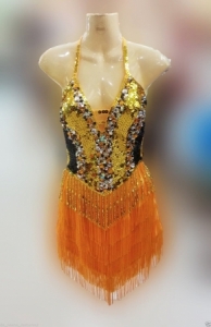 M120 Glittering Latin Showgirl Tango Salsa Dance Showgirl Dress
