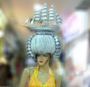 H156 Sailing Ship Sail Boat Sailor Navy French Wig Showgirl Headdress