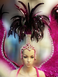C097H Burlesque Pink Angel Victoria Secret Showgirl Dress Goddess Headdress