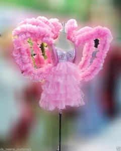 C096 Halo Pink Angel Angel Wings Showgirl Dress Showgirl Shoulder PiecesCostume Set