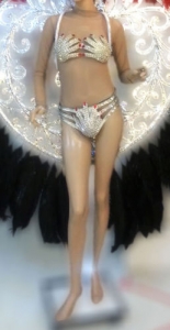 C664B Angel of Heart Crystal Showgirl Bodysuit Showgirl Bra Belt