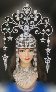 J697 Cleopatra Princess Showgirl Carnival Brazilian Rio Carnival Samba Dance Costume  Crystal Crowns