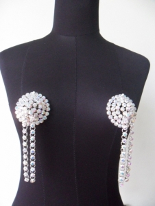 J031 Showgirl Crystal Nipple Bra Rhinestone Diamante Pasties