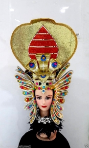 H1234 Pharaoh Egypt Cleopatra King CoShowgirl Bra Snake Showgirl Headdress