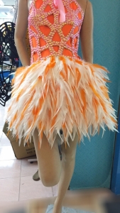 M012C Star Feather Belt Showgirl  Skirt