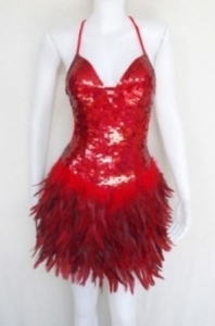 001 Feather Showgirl Dress
