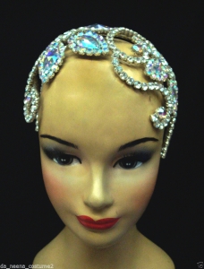 HQC6 Showgirl Ballet little Princess Crystal Headdress Crown Tiara