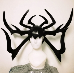 H894 Hera Queen of Hell Leather Headdress