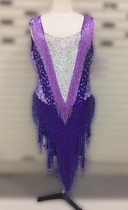 M535P Cher Crystal  Showgirl Leotard Showgirl Bodysuit