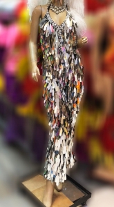 M900 Metallic Crystal Queen Dress