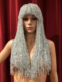 M535Y Cher Bugle Beaded Hat Wig