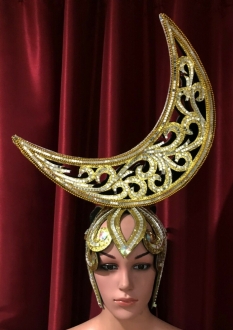 H547 The Charming Moon Crystal Showgirl Headdress